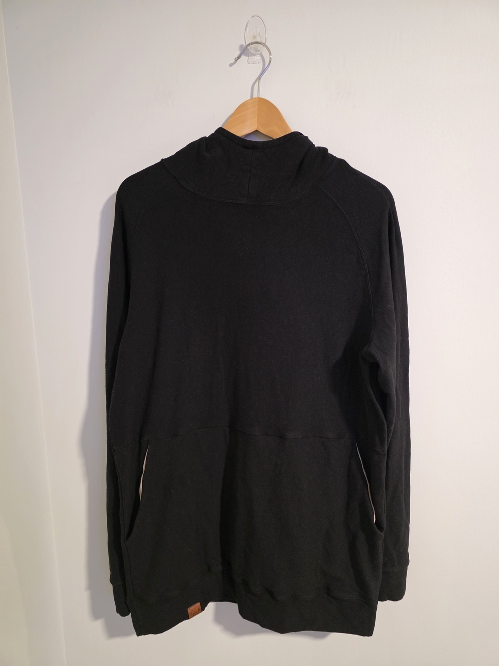Lumber Jill Bamboo Blend Tunic Hoodie Black Women's 1X Cozy Pullover Sweatshirt